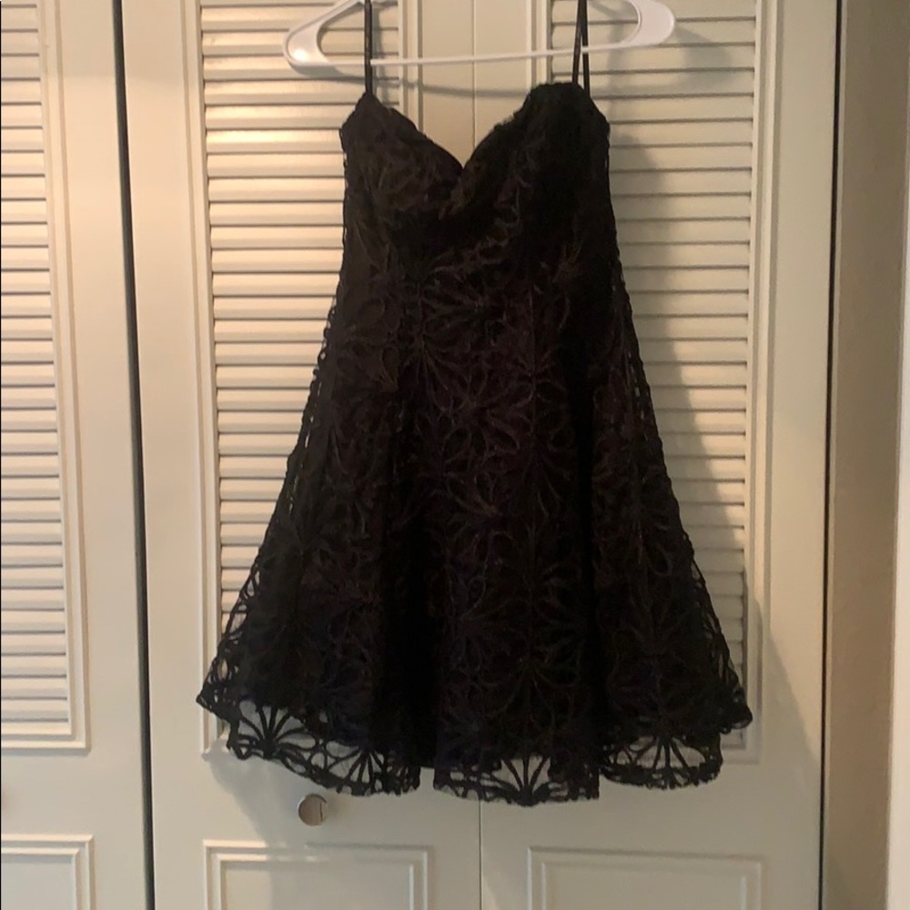Black lace cocktail dress